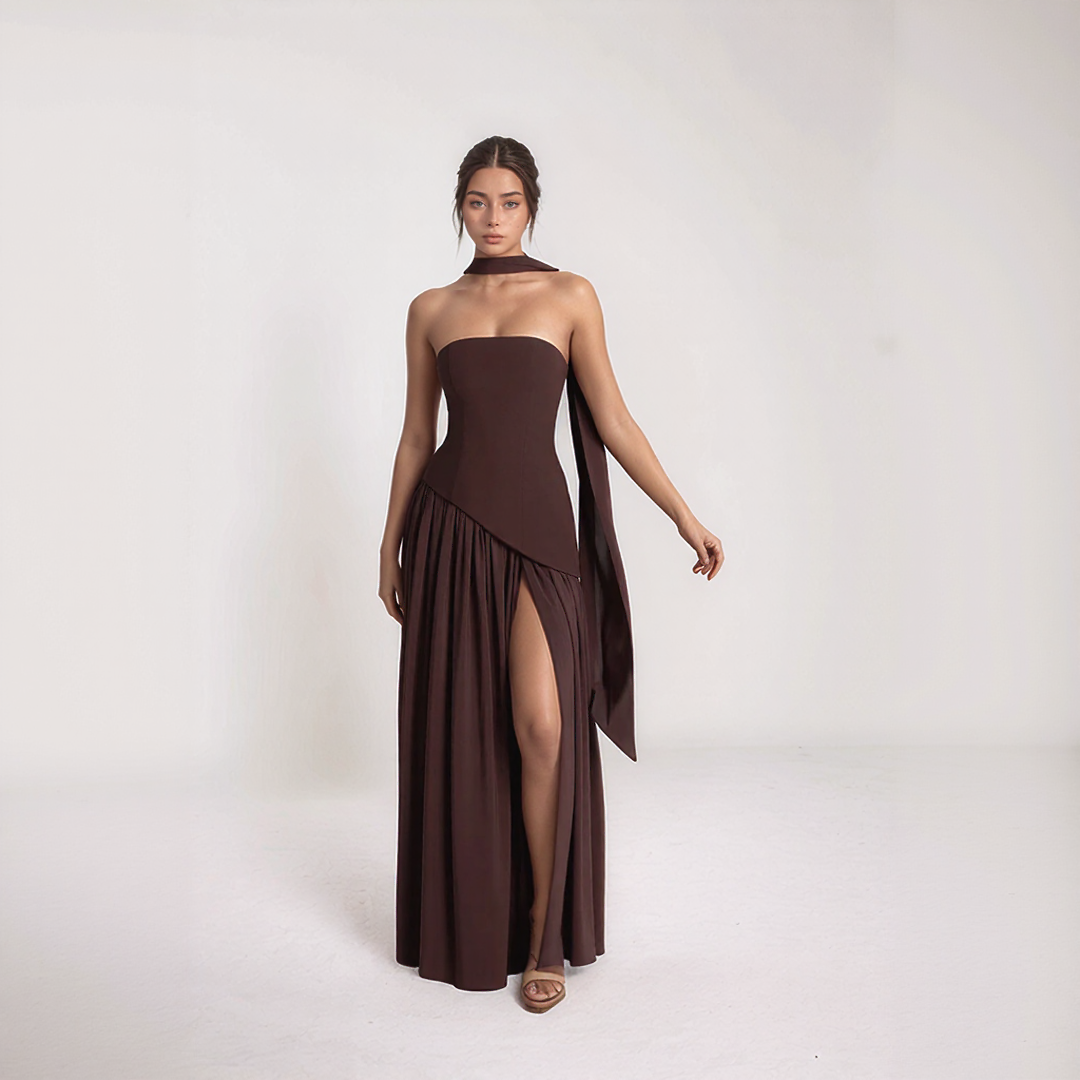 Elegant Corset Maxi Dress with Slit3
