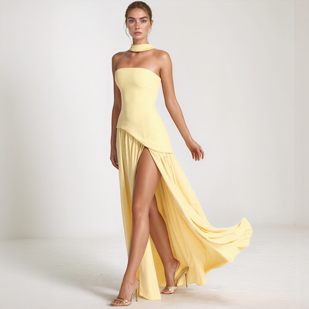 Elegant Corset Maxi Dress with Slit7