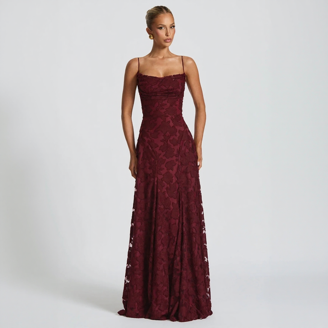 Floral Spaghetti Strap Maxi Dress5