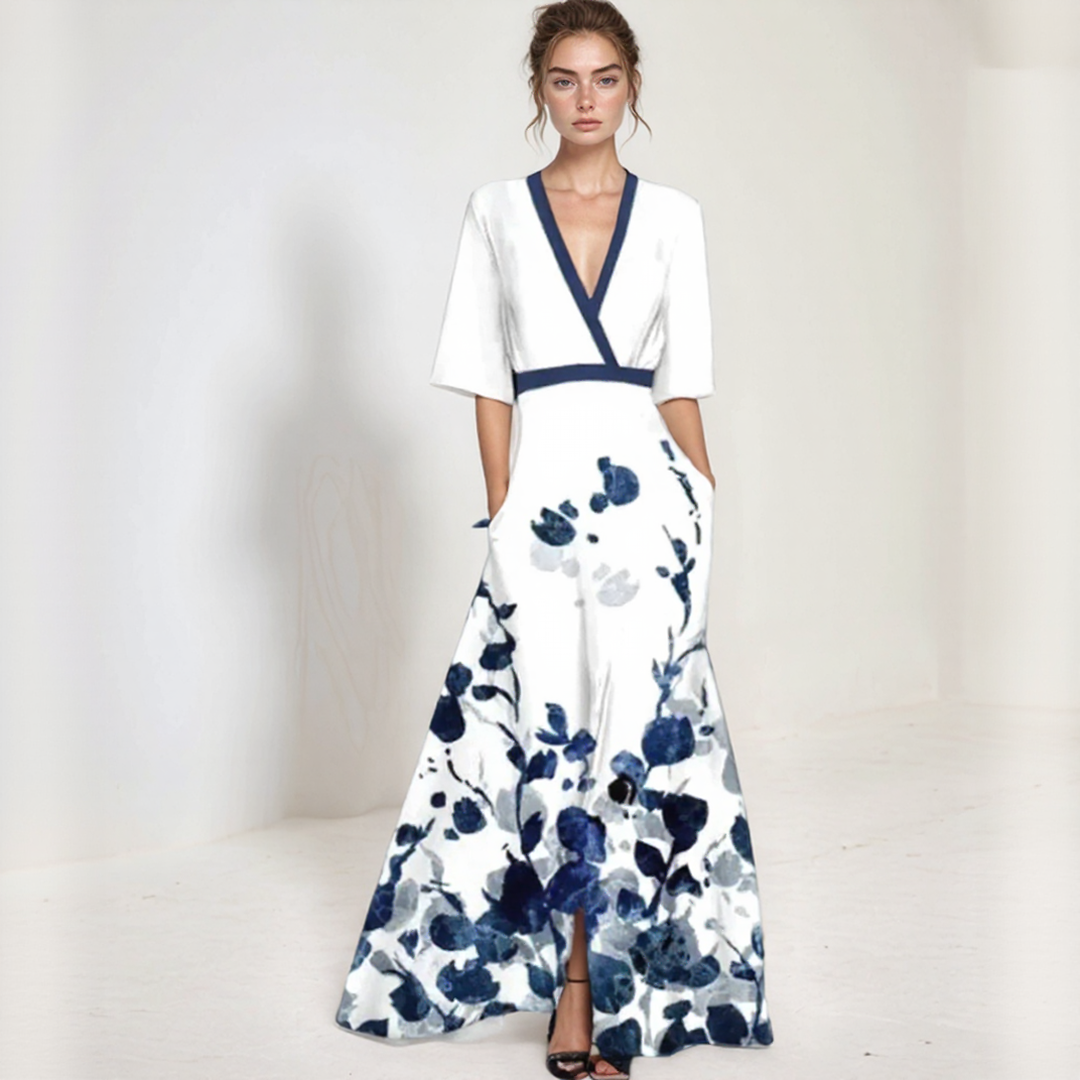 Floral V-Neck Maxi Dress4