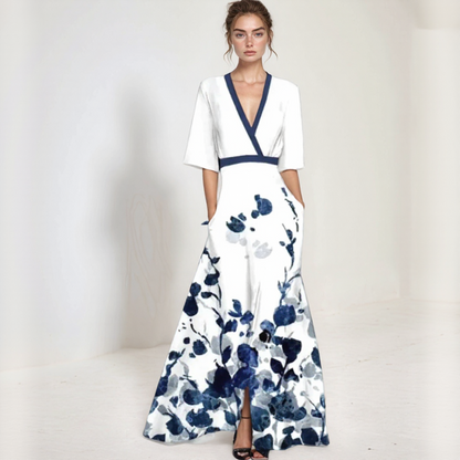 Floral V-Neck Maxi Dress4