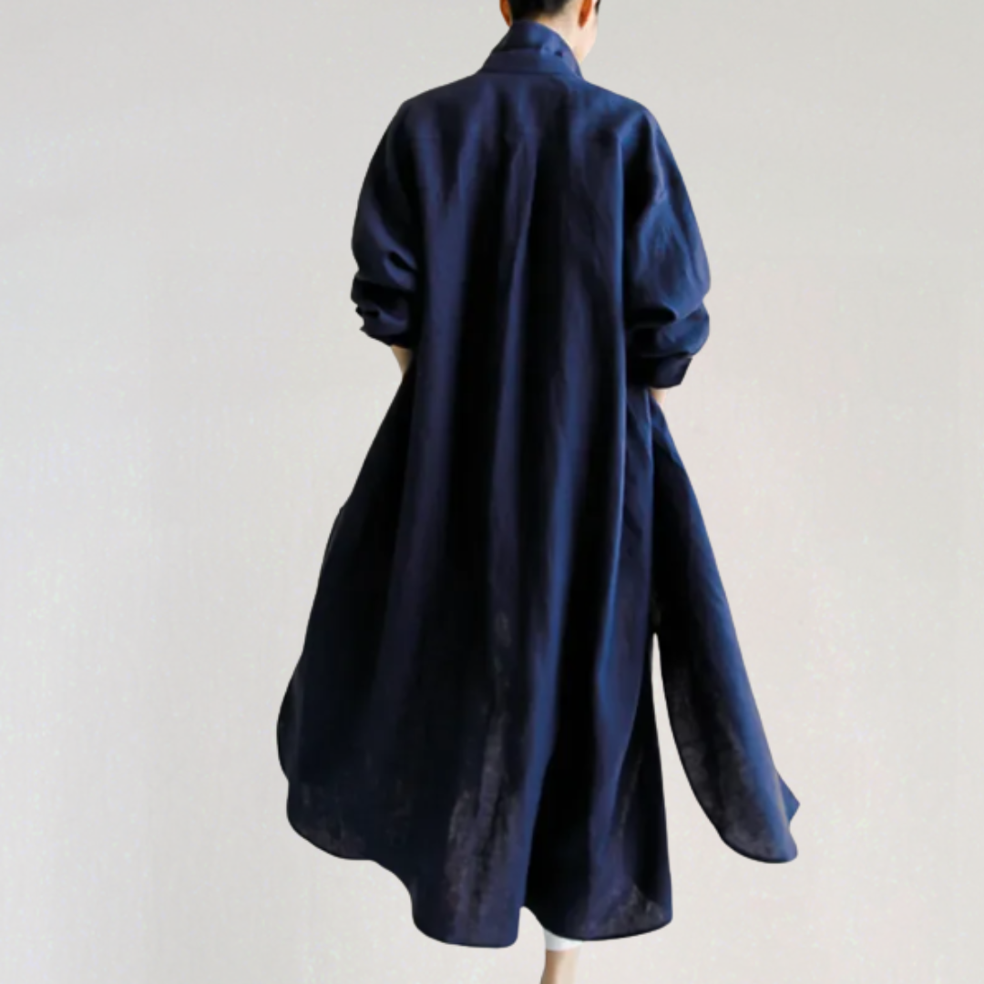 Linen Maxi Shirt Dress4