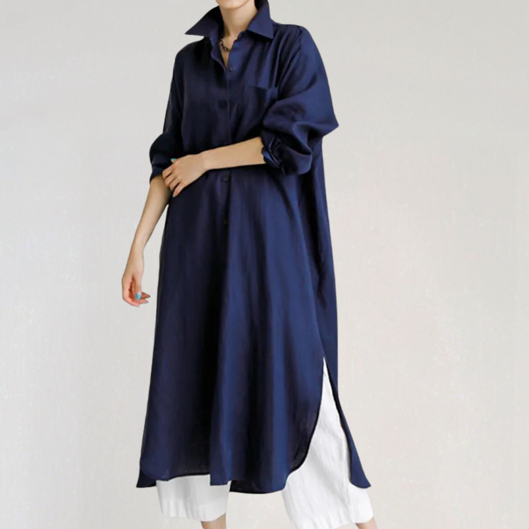 Linen Maxi Shirt Dress5