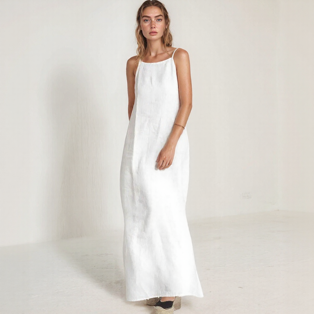 Sleeveless Linen Summer Maxi Dress1