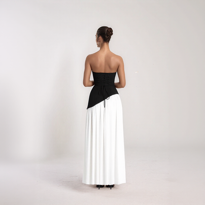 Elegant Corset Maxi Dress with Slit