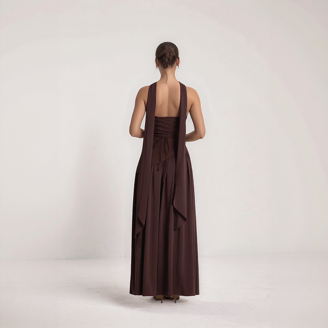 Elegant Corset Maxi Dress with Slit