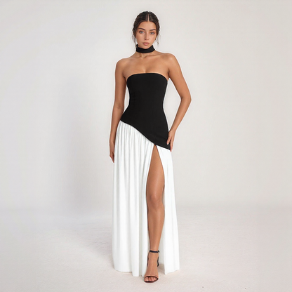 Elegant Corset Maxi Dress with Slit